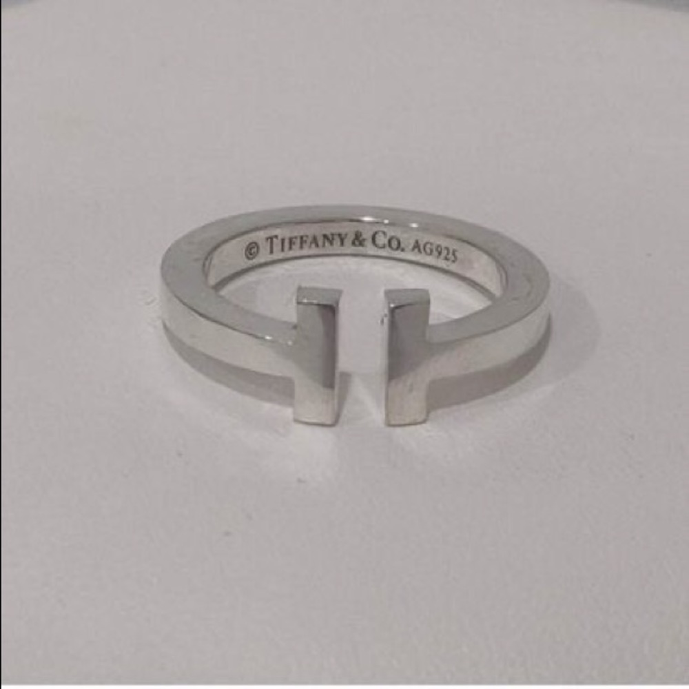 Tiffany Sterling Silver “T” Ring. Never worn $500 retail for size 8.5.